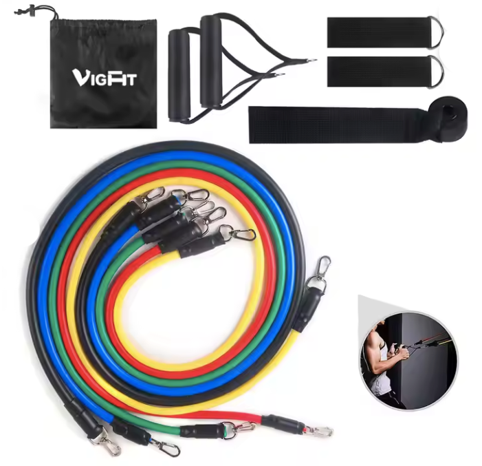 Kit Bandes de Résistance 11 Pièces – Fitness à Domicile, Renforcement Musculaire