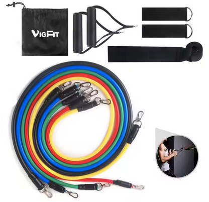 Kit Bandes de Résistance 11 Pièces – Fitness à Domicile, Renforcement Musculaire