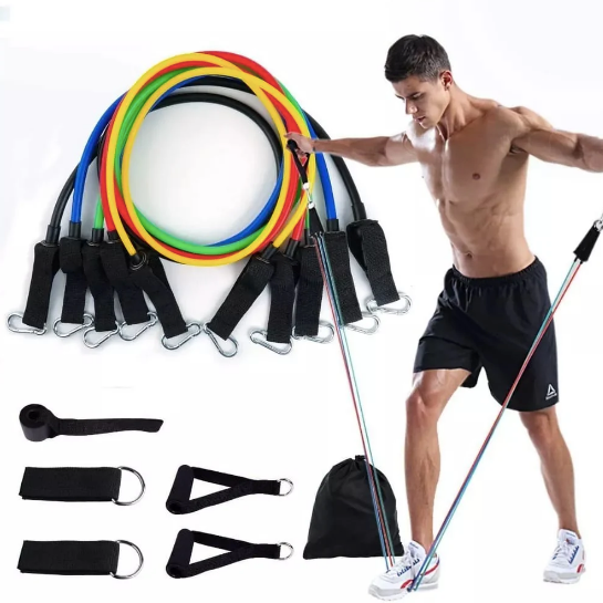 Kit Bandes de Résistance 11 Pièces – Fitness à Domicile, Renforcement Musculaire