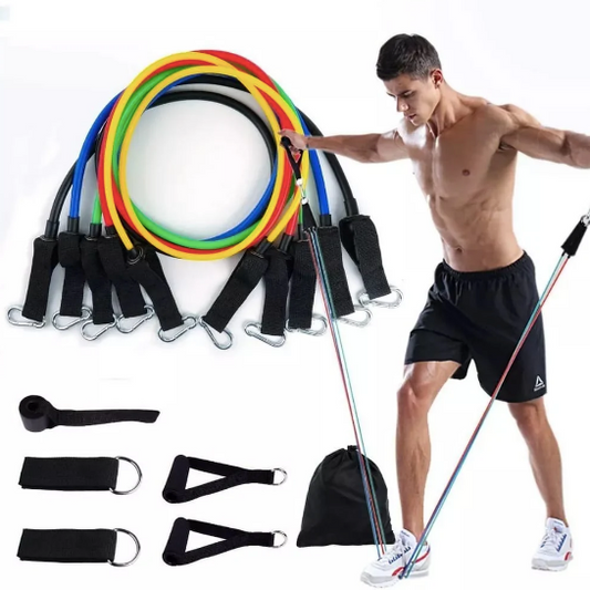 Kit Bandes de Résistance 11 Pièces – Fitness à Domicile, Renforcement Musculaire